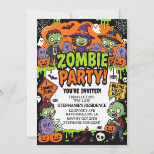 Convites Festa de Zumbi do Halloween