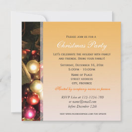 Convites festa decorativa de Natal amarelo