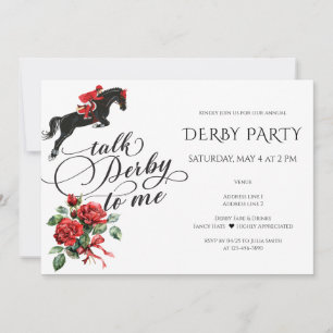 Convites Festa Derby & Drinks Cavalo de Corrida Moderno Equ