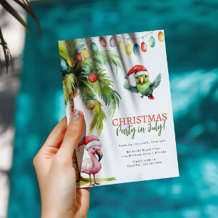 Convites Festa Divertida de Natal de Verão em Julho