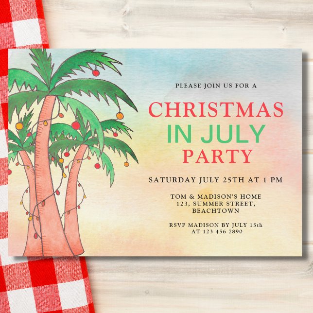 Convites Festa Divertida de Natal em Julho (Criador carregado)