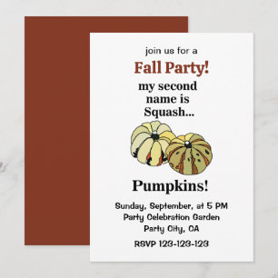 Convites Festa Divertida de Outono da Abóbora