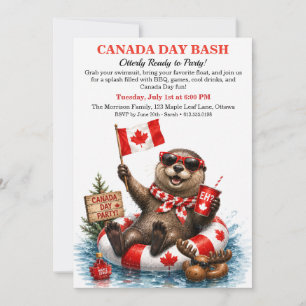 Convites Festa divertida de piscina do Dia do Canadá com um
