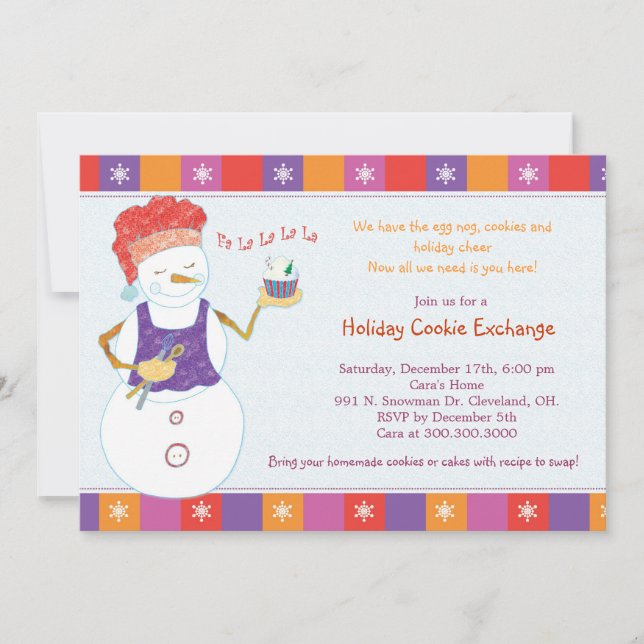 Convites Festa divertida de troca de cookies de férias (Frente)
