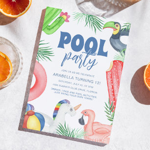 Convites Festa Divertida na Piscina Aniversário