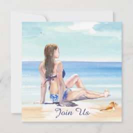 Convites *~* Festa DIY Tropical AR29 Praia PARA QUALQUER EV