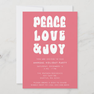 Convites Festa do Amor e Alegria Groovy Rosa Vintage