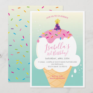 Convites FESTA DO aniversário de criança FATURA cone de gel