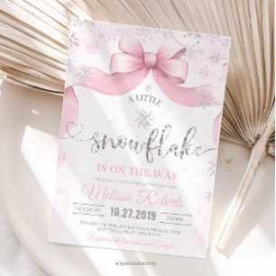 Convites Festa do bebê Snowflake Bow