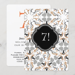 Convites Festa do Cão Grande Dourado Preto