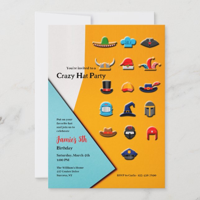 Convites Festa do Chapéu Louco (Frente)