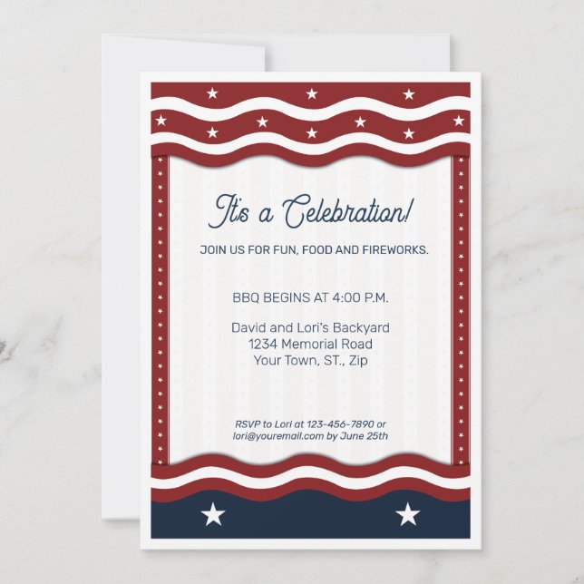 Convites Festa do churrasco 4 de julho (Frente)