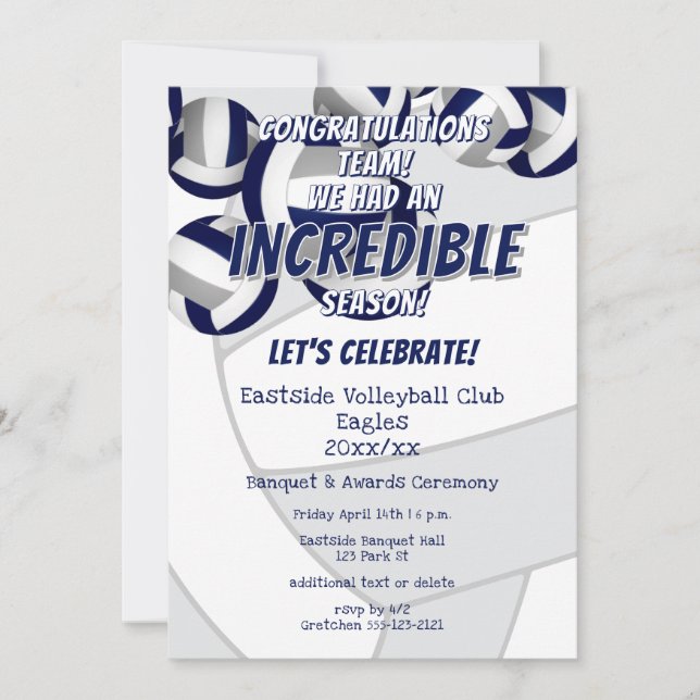 Convites festa do clube de cinza azul (Frente)