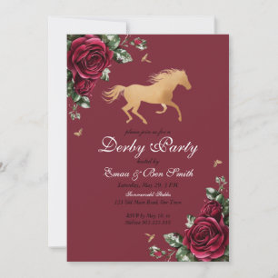 Convites Festa do Derby de Kentucky com Cavalo Dourado de L