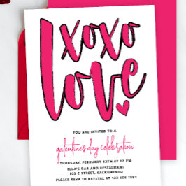 Convites Festa do Dia da Galentina Rosa Negrito