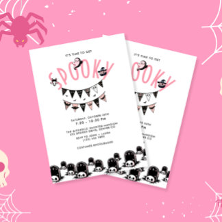 Convites Festa do Dia das Bruxas Cute Kawai Spooky