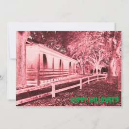 Convites Festa do Dia das Bruxas de Cabina Negra Assustador