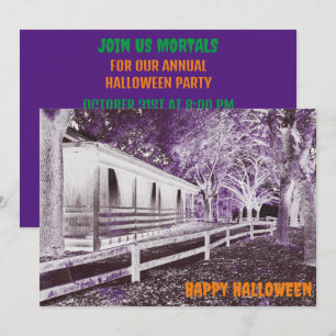 Convites Festa do Dia das Bruxas de Cabina Negra Assustador