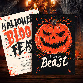 Convites Festa do Dia das Bruxas de Grin Pumpkin