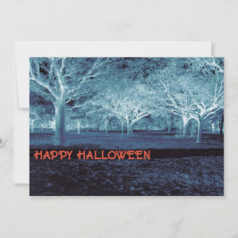 Convites Festa do Dia das Bruxas Negra e Azul - Florestas A