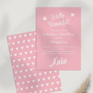 Convites Festa do Dia do Pastel Pink XOXO Galentine