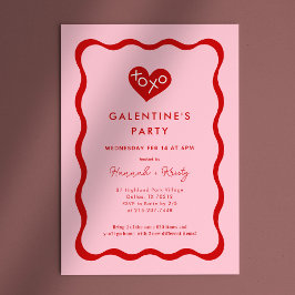 Convites Festa do Dia do Retro XOXO Galentine