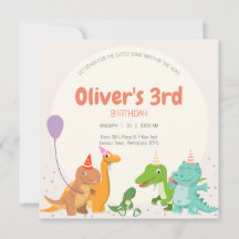 Festa do Dino Fofo de 3 Anos