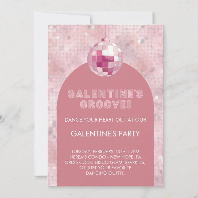Convites Festa do Groove de Galentine (Frente)