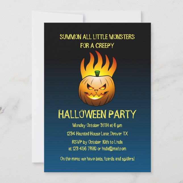 Convites Festa do Halloween Pumpkins (Frente)