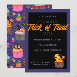 Convites Festa do Halloween Trick Treat Cute Sweet