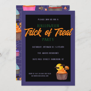 Convites Festa do Halloween Trick Treat Cute Sweet