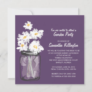 Convites Festa do Jardim, Mason Jar e White Daisies