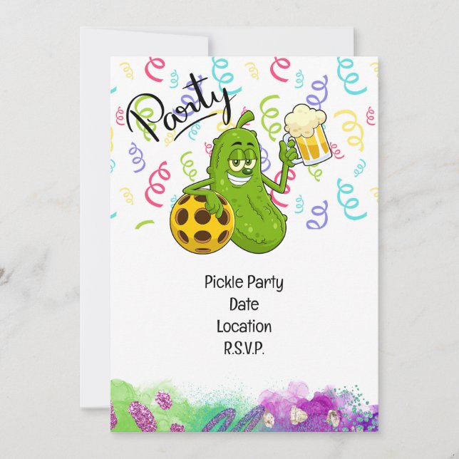 Convites Festa do Jogador de Pickleball salvar a Data (Frente)