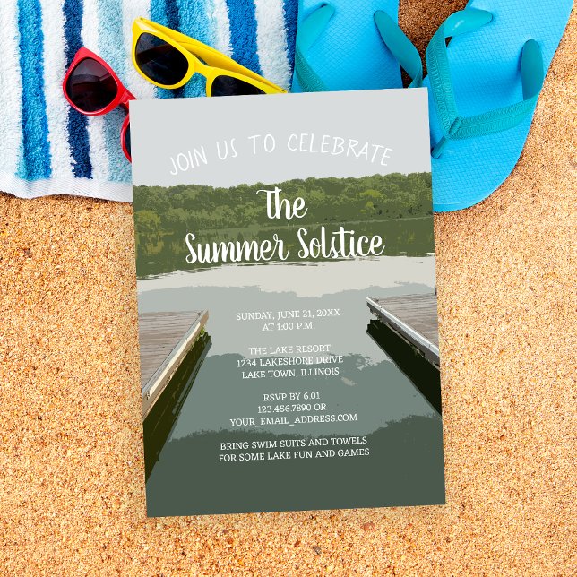 Convites Festa do Lago Solstício Boat Docks Summer (Criador carregado)