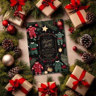 Convites Festa do Natal Pajama Kids Partido Pajama