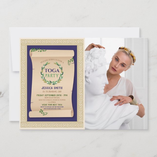 Convites Festa do Partido Toga Antiga Romana de Aniversário (Frente)