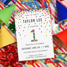 Convites Festa do primeiro aniversario Arco-íris, Primeiro 