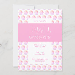 Convites Festa do primeiro aniversario do Cupcakes Rainbow