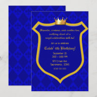 Festa do Príncipe Herdeiro Escudo Dourado Azul Elé