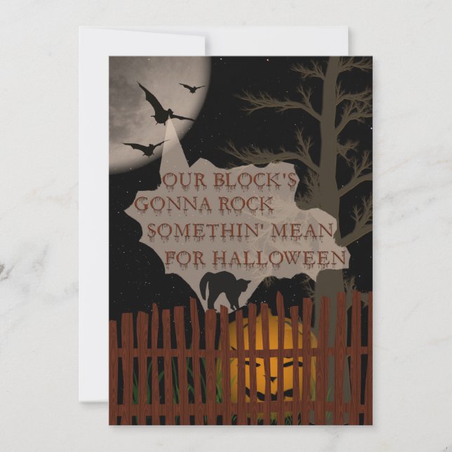 Convites Festa do quarteirão do Dia das Bruxas (Frente)