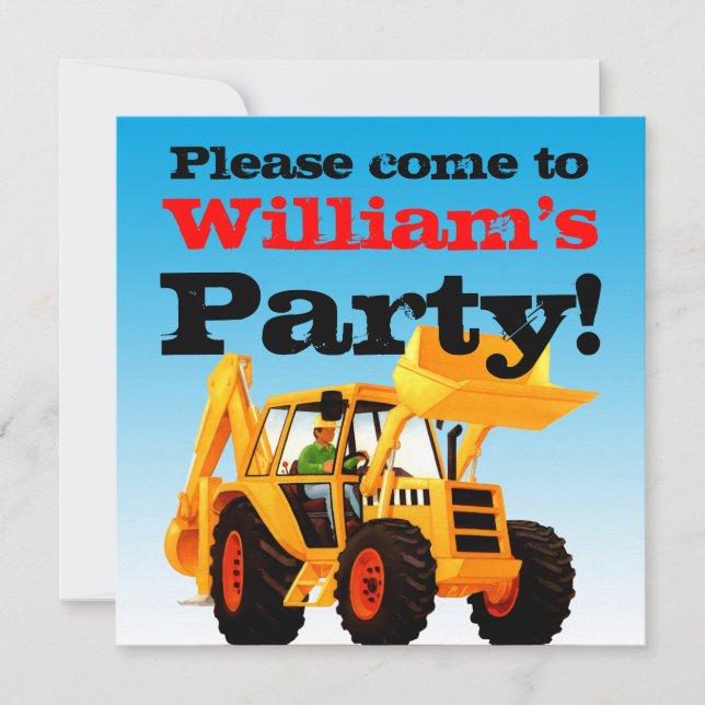 Convites Festa do segundo aniversário Amarelo (Frente)