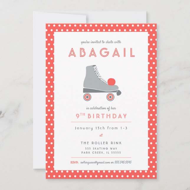 Convites Festa do Skate do cilindro - Coral (Frente)