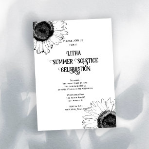 Convites Festa do Solstício de Verão Litha com Girassóis Pr