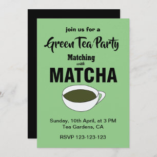Convites Festa do Tea Verde Matcha