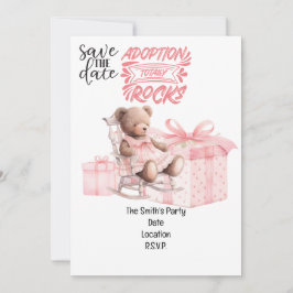 Convites Festa do tema Adoção Foster Child Girl rosa