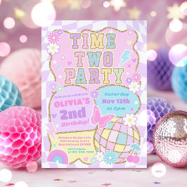 Convites Festa do Time Dois Groovy Preppy Varsity de 2º Ani