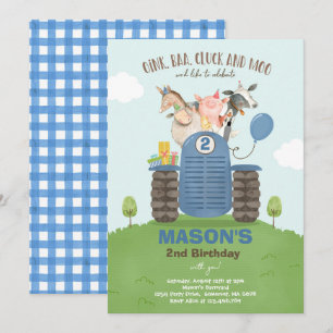 Convites Festa do velho MacDonald Barnyard da Fazenda Birth