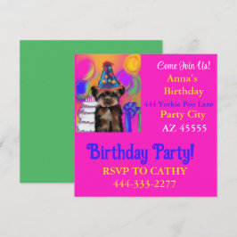 Convites Festa do Yorkie Poo 