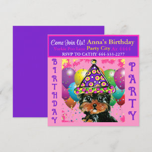 Convites Festa do Yorkie Poo