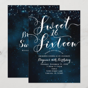 Convites FESTA DOCE 16 Dezesseis Estrelas Celestiais Céu Az